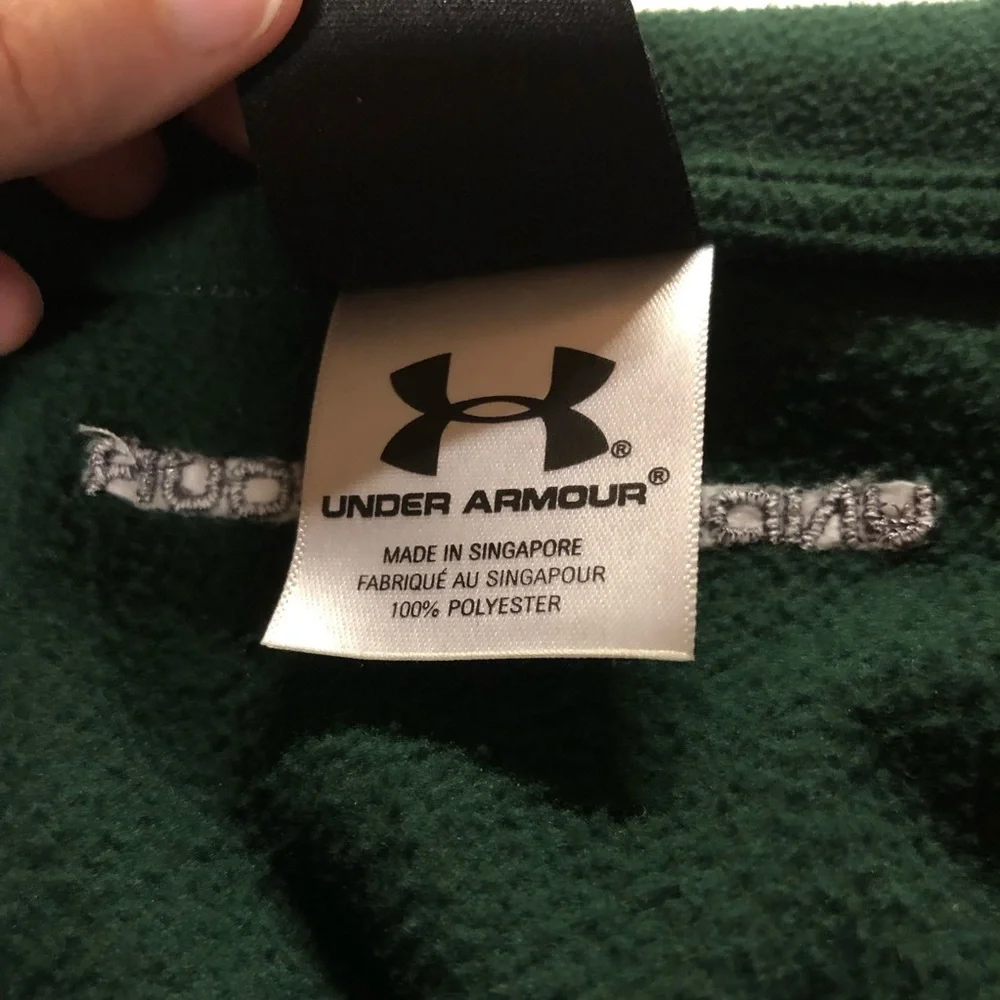 Under Armour Quarter‎ Zip Green Long Sleeve Fleece Size Large